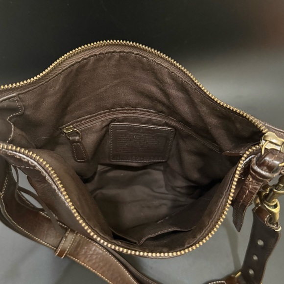 Vintage Y2K COACH 10398 Dark Brown Leather Bleecker Slim Shoulder Crossbody Bag - Picture 4 of 16